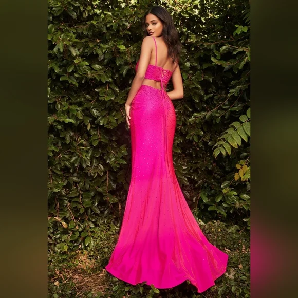 COPY - COPY - Black,red,blue,pink, stretch satin open back fitted gown Prom